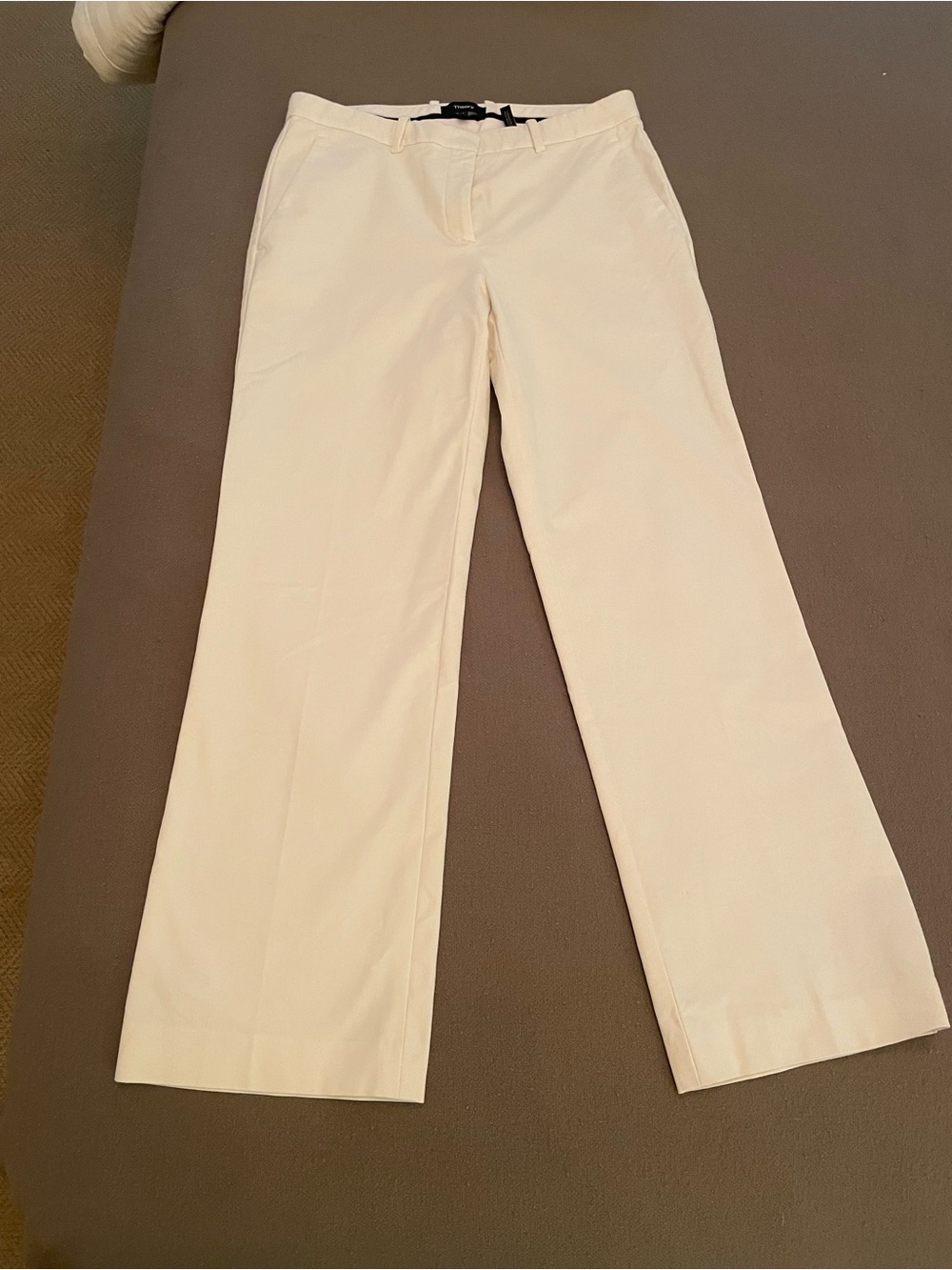 Theory Women's Cream Straight-Leg Pants